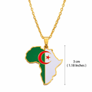Tunisia Flag Africa Map Necklace