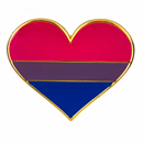 Bisexual Flag Pride Heart Shaped Lapel Pin
