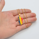 Chad Map with Flag Pendant Necklace