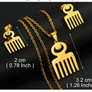 Duafe Adinkra Symbol for "Beauty" Necklace Earrings Jewelry Set
