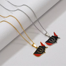 Black American Heritage Soulaan Flag USA Map Pendant Necklace