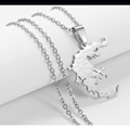 Greece Map with Cities Pendant Necklace