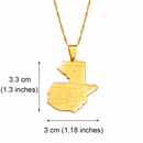 Guatemala Map with Cities Pendant Necklace