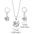 Hawaiian Guam Hibiscus Flowers Pendant Necklace Set with Earrings