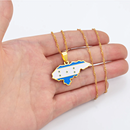 Honduras Map with Flag Pendant Necklace