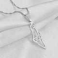 Israel Map With Hexagram Pendant Necklace