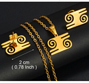 Kwatakye Atiko Adinkra Symbol For " God's supremacy" Necklace Earrings Jewelry Set