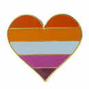 Lesbian Flag Pride Heart Shaped Lapel Pin
