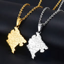 Montenegro Map Pendant Necklace