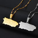 Puerto Rico Map with cities Pendant Necklace