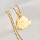 Romania Map with Cities Pendant Necklace