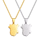 Russia Chechnya Map Pendant Necklace