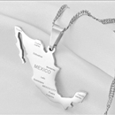 Mexico Map with cities Pendant Necklace