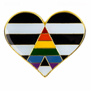 Straight Allies Flag Pride Heart Shaped Lapel Pin