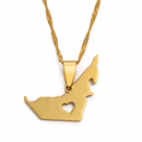 United Arab Emirates Map with Heart Pendant Necklace