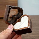 Wooden Heart-Shaped Ring Box