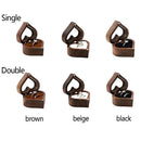 Wooden Heart-Shaped Ring Box