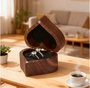 Wooden Heart-Shaped Ring Box