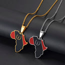 Black American Heritage Soulaan Flag Africa Map Necklace