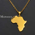 Africa Map with Morocco Map Pendant Necklace