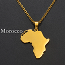 Africa Map with Morocco Map Pendant Necklace