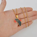Black American Heritage Soulaan Flag Africa Map Necklace