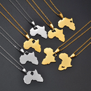 Africa Map with Libya Map Pendant Necklace