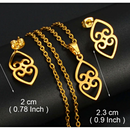 Asase Ye Duru Adinkra Symbol For "Mother Earth" Necklace Earrings Jewelry Set