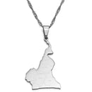 Cameroon Map With Cities Pendant Necklace