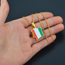 Ivory Coast Map with Flag Pendant Necklace