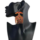 Duafe Adinkra symbol of " Beauty" Comb Kente Print Drop Earrings