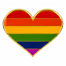 Gay Rainbow Flag Pride Heart Shaped Lapel Pin