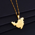 Saint Martin Map with Cities Pendant Necklace