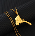 Eritrea Map with Cities Pendant Necklace