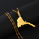 Eritrea Map with Cities Pendant Necklace