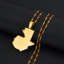 Guatemala Map with Cities Pendant Necklace