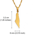 Israel Map Pendant Necklace