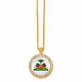 Haiti Flag Emblem Pendant Necklace