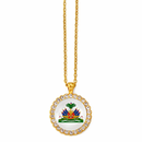 Haiti Flag Emblem Pendant Necklace