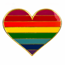 Gay Gilbert Baker Rainbow Flag Pride Heart Shaped Lapel Pin