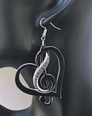 Treble Clef Piano Music Lover Wooden Earrings