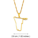 Namibia Map Outline Pendant Necklace