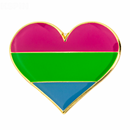 Polysexual Flag Pride Heart Shaped Lapel Pin
