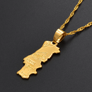 Portugal Map Pendant Necklace