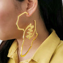 Africa Map with Gye Nyame Earrings
