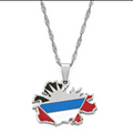 Antigua Map Pendant Necklace