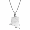 Democratic Republic of The Congo Map Pendant Necklace