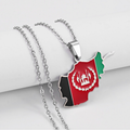 Afghanistan Map With Flag Pendant Necklace