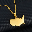 United States of America Map Necklace