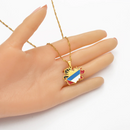 Antigua Map Pendant Necklace
